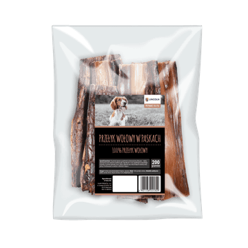 Przełyk wołowy w paskach dla psa