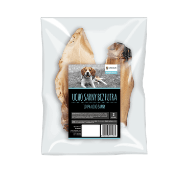 Ucho sarny bez futra dla psa